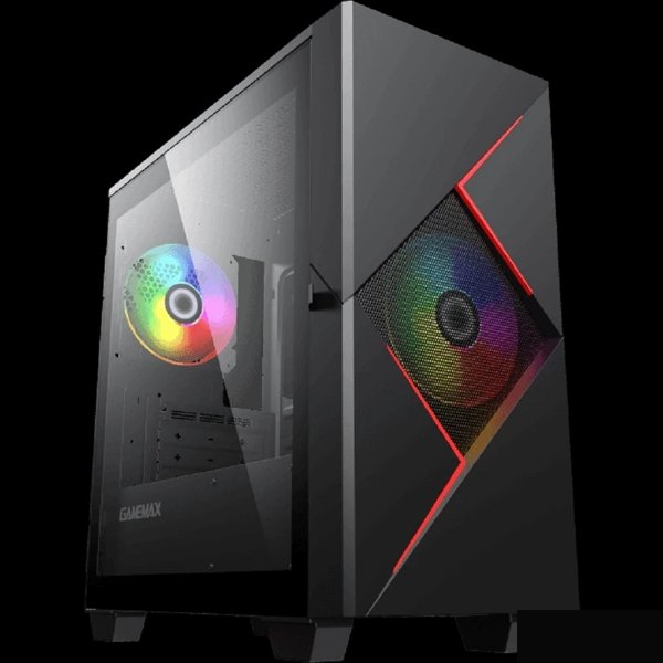 GameMax Корпус Cyclops BR без БП (Midi Tower, ATX, Черно-красн.,1*USB2.0 + 1*USB3.0, 2*120мм)